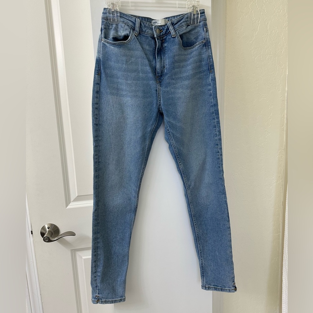 Zara Light Blue Straight Leg Jeans